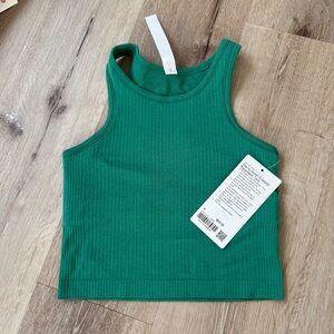 Lululemon Ebb to Street Cropped Racerback Tank Top - Green